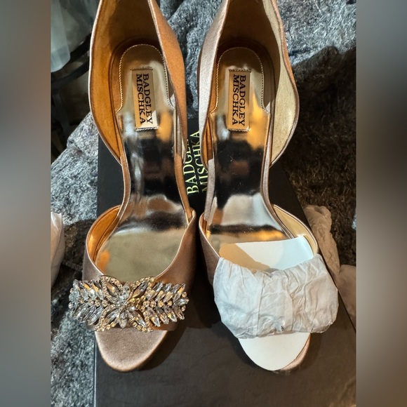 Badgley Mischka Nikki Open-Toe Pump shoes, 10 M US, Leather Sole - Picture 2 of 7